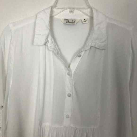 Anthropologie Cafe Marrahcoh Boho White Bell Sleeve Top Size Medium - Picture 3 of 11